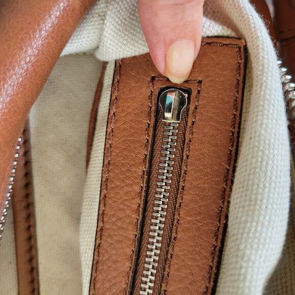 Michael Kors Brown Pebbled Leather Shoulder Bag Hobo Tote - Picture 10 of 12